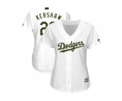 Women Los Angeles Dodgers #22 Clayton Kershaw White 2018 Memorial Day Cool Base Stitched MLB Jersey