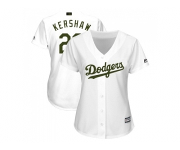 Women Los Angeles Dodgers #22 Clayton Kershaw White 2018 Memorial Day Cool Base Stitched MLB Jersey