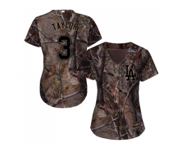 Women Los Angeles Dodgers #3 Chris Taylor Camo Realtree Collection Cool Base Stitched MLB Jersey