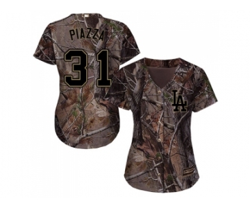 Women Los Angeles Dodgers #31 Mike Piazza Camo Realtree Collection Cool Base Stitched MLB Jersey