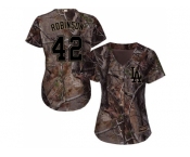 Women Los Angeles Dodgers #42 Jackie Robinson Camo Realtree Collection Cool Base Stitched MLB Jersey