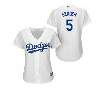 Women Los Angeles Dodgers #5 Corey Seager white Alternate Stitched Baseball Jersey