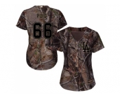 Women Los Angeles Dodgers #66 Yasiel Puig Camo Realtree Collection Cool Base Stitched MLB Jersey