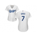 Women Los Angeles Dodgers #7 Julio Urias white Alternate Stitched Baseball Jersey