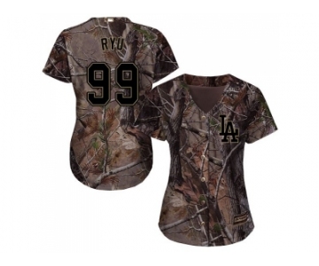 Women Los Angeles Dodgers #99 Hyun-Jin Ryu Camo Realtree Collection Cool Base Stitched MLB Jersey