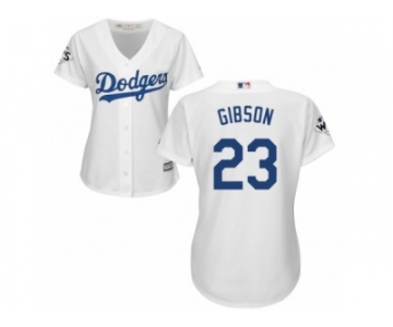 Women Majestic Los Angeles Dodgers #23 Kirk Gibson Authentic White Home 2017 World Series Bound Cool Base MLB Jersey