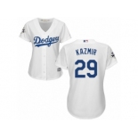 Women Majestic Los Angeles Dodgers #29 Scott Kazmir Replica White Home 2017 World Series Bound Cool Base MLB Jersey