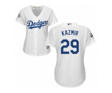 Women Majestic Los Angeles Dodgers #29 Scott Kazmir Replica White Home 2017 World Series Bound Cool Base MLB Jersey