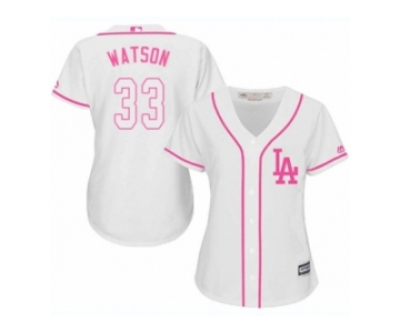 Women Majestic Los Angeles Dodgers #33 Tony Watson Replica White Fashion Cool Base MLB Jersey