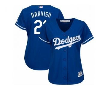 Women Yu Darvish #21 Los Angeles Dodgers Alternate Royal Cool Base Jersey