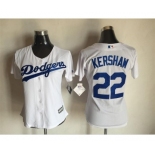 Women's L.A. Dodgers #22 Clayton Kershaw Majestic White Cool Base Player Jersey