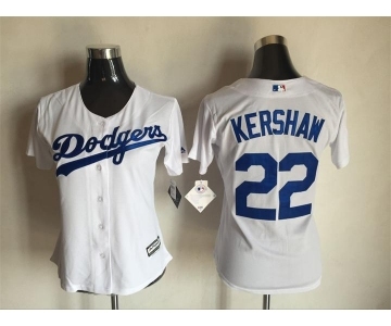 Women's L.A. Dodgers #22 Clayton Kershaw Majestic White Cool Base Player Jersey