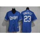 Women's L.A. Dodgers #23 Adrian Gonzalez Majestic Blue Cool Base Player Jersey