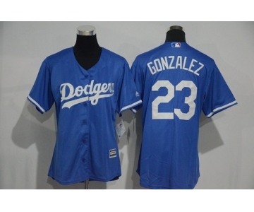 Women's L.A. Dodgers #23 Adrian Gonzalez Majestic Blue Cool Base Player Jersey