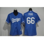 Women's L.A. Dodgers #66 Yasiel Puig Majestic Blue Cool Base Player Jersey