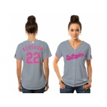 Women's Los Angeles Dodgers #22 Clayton Kershaw Gray Road 2016 Mother's Day Cool Base Jersey