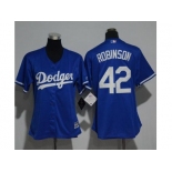 Women's Los Angeles Dodgers #42 Jackie Robinson Blue Alternate Stitched MLB Jersey