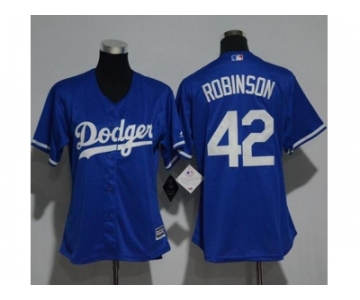 Women's Los Angeles Dodgers #42 Jackie Robinson Blue Alternate Stitched MLB Jersey