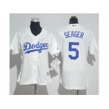 Women's Los Angeles Dodgers #5 Corey Seager White Home Stitched MLB Jersey