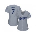 Women's Los Angeles Dodgers #7 Julio Urias Grey Alternate Road Stitched MLB Jersey