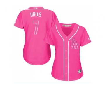 Women's Los Angeles Dodgers #7 Julio Urias Pink Fashion Stitched MLB Jersey