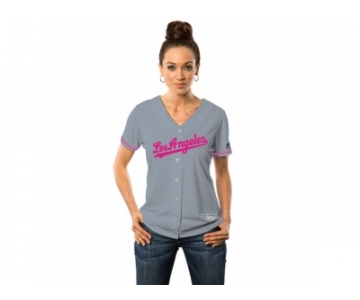 Women's Los Angeles Dodgers Gray Road 2016 Mother's Day Cool Base Team Jersey