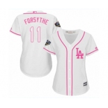 Women's Majestic Los Angeles Dodgers #11 Logan Forsythe Authentic White Fashion Cool Base 2018 World Series MLB Jersey