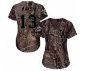 Women's Majestic Los Angeles Dodgers #13 Max Muncy Authentic Camo Realtree Collection Flex Base 2018 World Series MLB Jersey