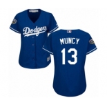 Women's Majestic Los Angeles Dodgers #13 Max Muncy Authentic Royal Blue Alternate Cool Base 2018 World Series MLB Jersey