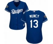 Women's Majestic Los Angeles Dodgers #13 Max Muncy Authentic Royal Blue Alternate Cool Base 2018 World Series MLB Jersey