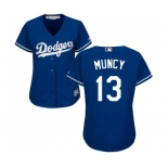 Women's Majestic Los Angeles Dodgers #13 Max Muncy Authentic Royal Blue Alternate Cool Base MLB Jersey