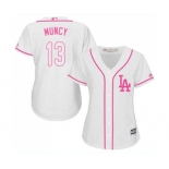 Women's Majestic Los Angeles Dodgers #13 Max Muncy Authentic White Fashion Cool Base MLB Jersey