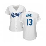 Women's Majestic Los Angeles Dodgers #13 Max Muncy Authentic White Home Cool Base MLB Jersey