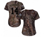 Women's Majestic Los Angeles Dodgers #14 Enrique Hernandez Authentic Camo Realtree Collection Flex Base 2018 World Series MLB Jersey