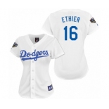 Women's Majestic Los Angeles Dodgers #16 Andre Ethier Authentic White 2018 World Series MLB Jersey