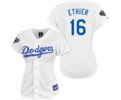 Women's Majestic Los Angeles Dodgers #16 Andre Ethier Authentic White 2018 World Series MLB Jersey