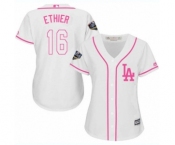 Women's Majestic Los Angeles Dodgers #16 Andre Ethier Authentic White Fashion Cool Base 2018 World Series MLB Jersey