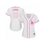 Women's Majestic Los Angeles Dodgers #16 Andre Ethier Authentic White Fashion Cool Base MLB Jersey