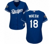 Women's Majestic Los Angeles Dodgers #18 Kenta Maeda Authentic Royal Blue Alternate Cool Base 2018 World Series MLB Jersey