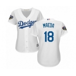 Women's Majestic Los Angeles Dodgers #18 Kenta Maeda Authentic White Home Cool Base 2018 World Series MLB Jersey