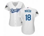 Women's Majestic Los Angeles Dodgers #18 Kenta Maeda Authentic White Home Cool Base 2018 World Series MLB Jersey