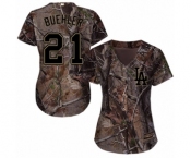 Women's Majestic Los Angeles Dodgers #21 Walker Buehler Authentic Camo Realtree Collection MLB Jersey