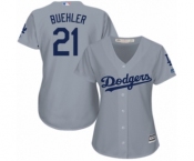 Women's Majestic Los Angeles Dodgers #21 Walker Buehler Authentic Grey Road Cool Base MLB Jersey