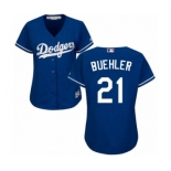 Women's Majestic Los Angeles Dodgers #21 Walker Buehler Authentic Royal Blue MLB Jersey