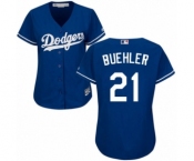 Women's Majestic Los Angeles Dodgers #21 Walker Buehler Authentic Royal Blue MLB Jersey