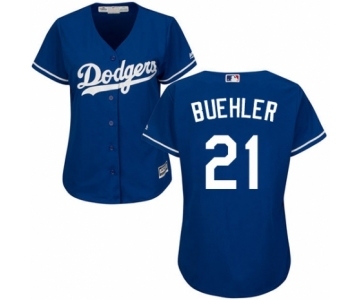 Women's Majestic Los Angeles Dodgers #21 Walker Buehler Authentic Royal Blue MLB Jersey