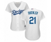 Women's Majestic Los Angeles Dodgers #21 Walker Buehler Authentic White MLB Jersey