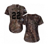 Women's Majestic Los Angeles Dodgers #22 Clayton Kershaw Authentic Camo Realtree Collection Flex Base 2018 World Series MLB Jersey