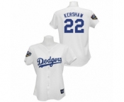 Women's Majestic Los Angeles Dodgers #22 Clayton Kershaw Authentic White 2018 World Series MLB Jersey