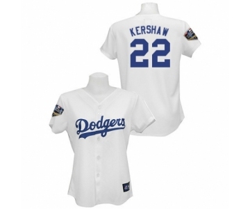 Women's Majestic Los Angeles Dodgers #22 Clayton Kershaw Authentic White 2018 World Series MLB Jersey